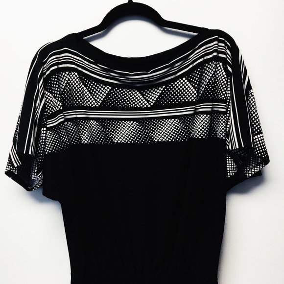 BCBG Max Azria Black Short Sleeve Mini Dress - Picture 5 of 6